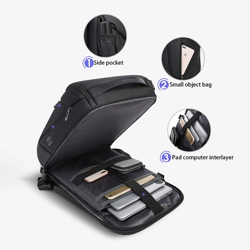New Men's Business Backpack Large Capacity Travel Computer Bag Korean Style Double Shoulder Bag for Travel And Work