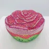 Luxury Cup Flower Diamond Evening Bag WHTUOHENG Crystal Wedding Floral Purse Bridal Handbags Cocktail Gala Clutches Prom Bags