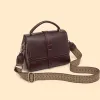 Burminsa Cowhide Genuine Leather Shoulder Bags For Women 2026 Luxury Designer Wide Strap Crossbody Satchel Work Ladies Handbags