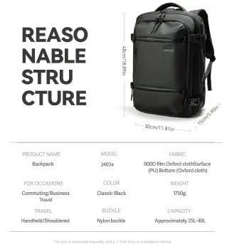 Men Travel Backpack vacuum compression 40L Laptop Backpack Business Large Capacity school Backpack Expanded Hiking backpack