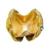 Crystal Rhinestones Women Evening Clutch Bag Yellow Rose Flower Bridal Wedding Clutches Party Dinner Prom Handbag Purse Handbags