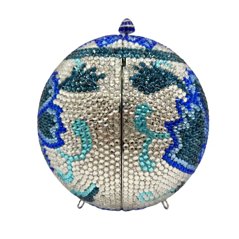 Women Diamongs Bag Balloon National Style Peony Flower Clutch Crystal Party Clutches Purses WHTUOHEND High-End Stones Handbags
