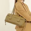 BURMINSA Luxury Genuine Leather Handbags Women French Vintage Underarm Shoulder Bags Cowhide Satchel Tote Pillow Office Purses