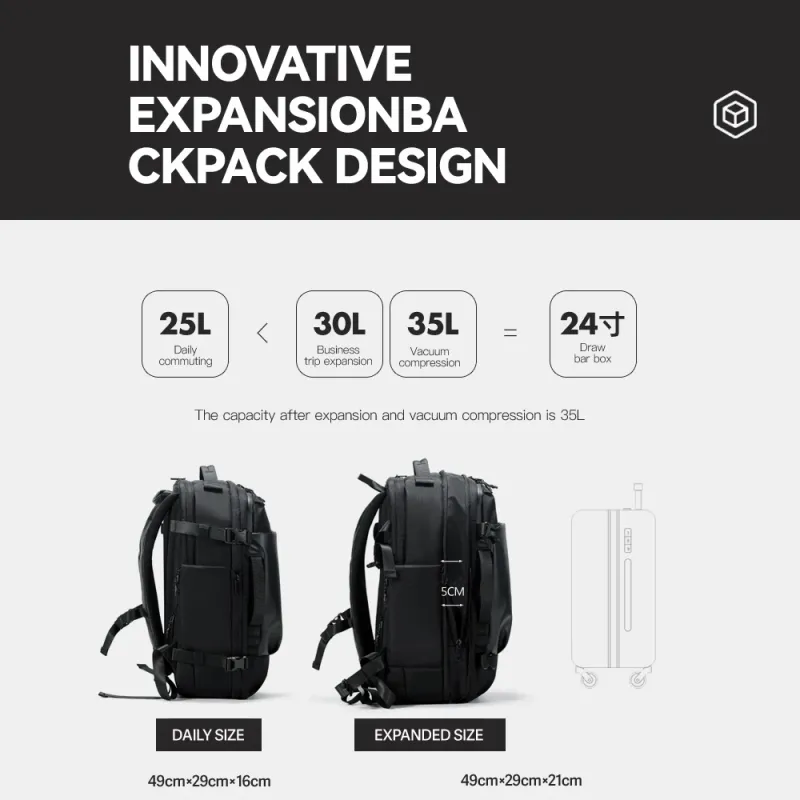Men Business large-capacity travel backpack multi-functional vacuum compression bag laptop backpack leisure sports bag