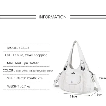 Angel kiss Handbag Fashion Women Bags PU Leather Shoulder Bags Female Satchel Big-capacity Shoulder Purse Bag bolsa feminina