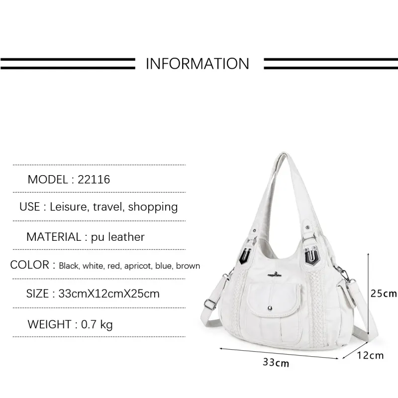 Angel kiss Handbag Fashion Women Bags PU Leather Shoulder Bags Female Satchel Big-capacity Shoulder Purse Bag bolsa feminina