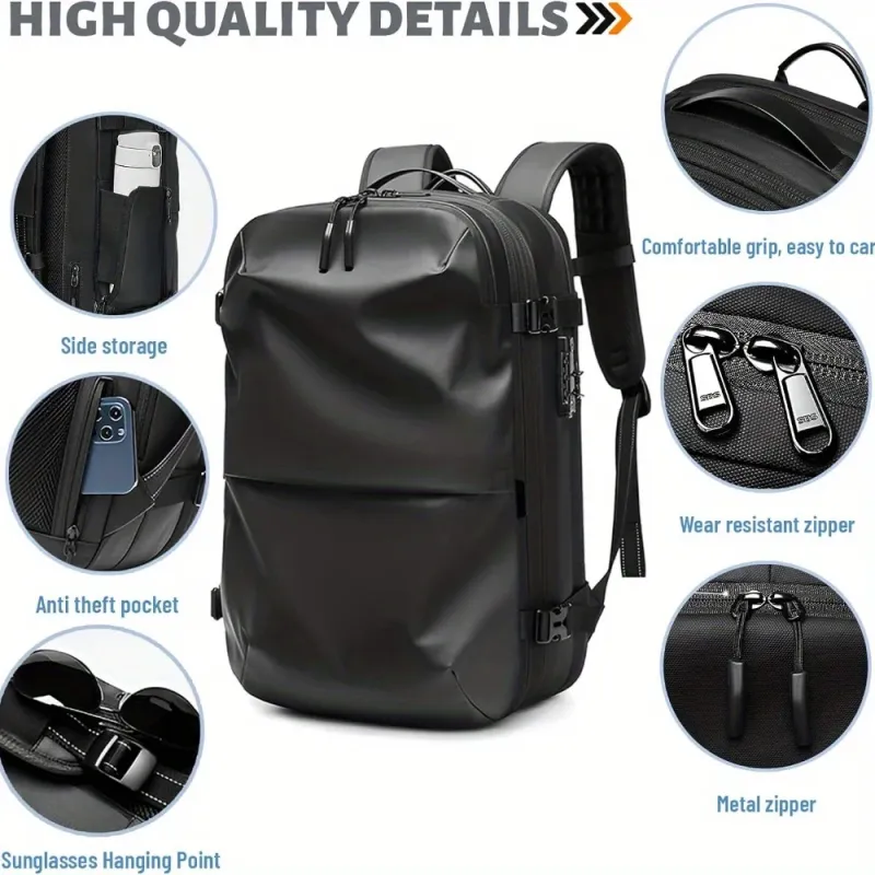 Vacpack Backpack, 60l Expandable Backpack With Vacuum Compression, Waterproof And Anti-theft Vacuum