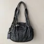 Fashion Small Women's Shoulder Bag Top-Handle PU Leather Satchel Handbag with Phone Pouch And Multi-Pockets Dumpling Pack Style