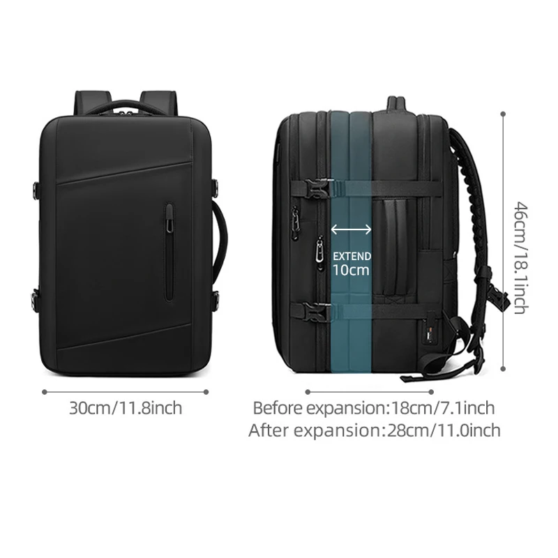 Backpack with Anti-Theft Vacuum Compression Travel Backpack,Expandable Backpacks with Pump for Airplanes
