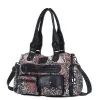 Vintage Washed Black Multi-Pocket Satchel Bag, Large Capacity Convertible Crossbody Shoulder Handbag with Detachable Strap