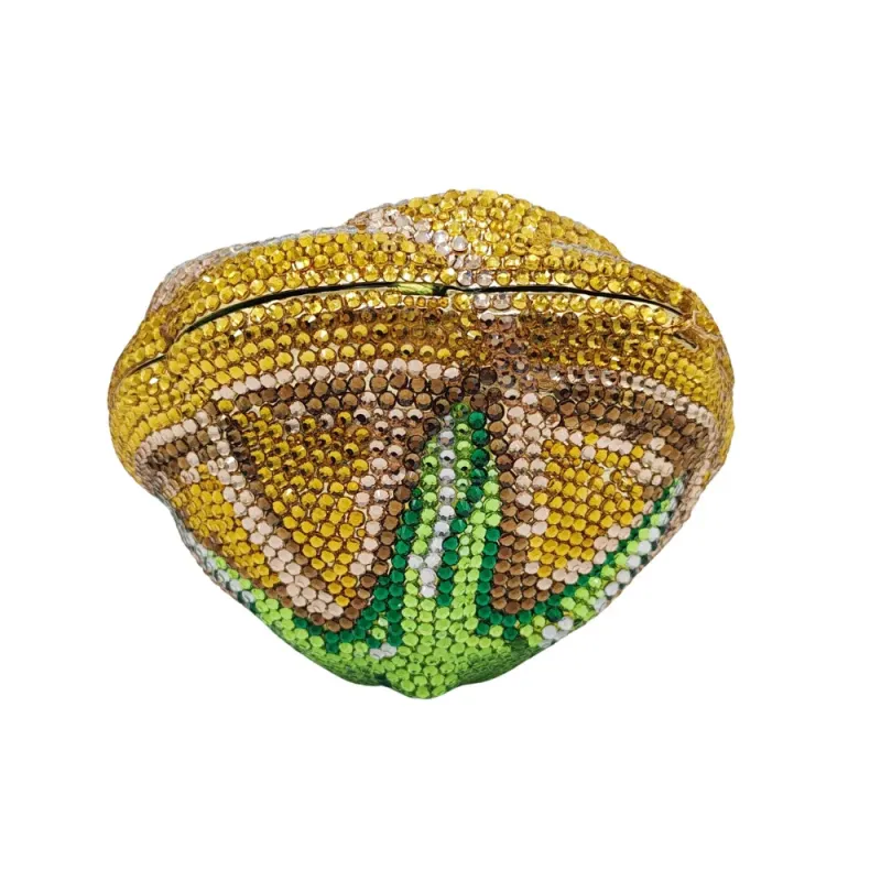 Crystal Rhinestones Women Evening Clutch Bag Yellow Rose Flower Bridal Wedding Clutches Party Dinner Prom Handbag Purse Handbags