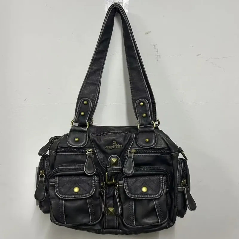 Vintage Bag Women Vintage Handbags Satchel Top-handle Handbag PU Shoulder Bag Dumpling Pack Multi-pockets Shoulder Bags
