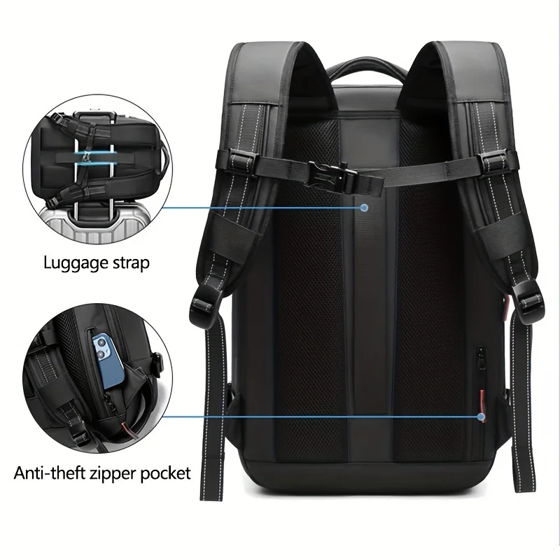 Men's Business Large Capacity Travel Backpack, Vacuum Compressed 17 inch Laptop Backpack, Halloween Christmas Gift, Thanksgiving