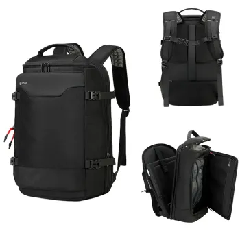 Large capacity, expandable capacity, vacuum backpack for airplane travel, college students' shoulders, 17-inch computer bag