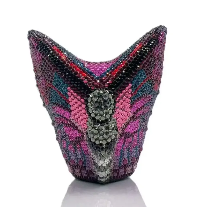 High-End Butterfly Women Evening Party Full Crystal Clutch Lady Diamond Bags Purses Wedding Bridal Bag Rhinestone Clutches