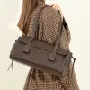 BURMINSA Luxury Genuine Leather Handbags Women French Vintage Underarm Shoulder Bags Cowhide Satchel Tote Pillow Office Purses