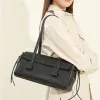 BURMINSA Luxury Genuine Leather Handbags Women French Vintage Underarm Shoulder Bags Cowhide Satchel Tote Pillow Office Purses