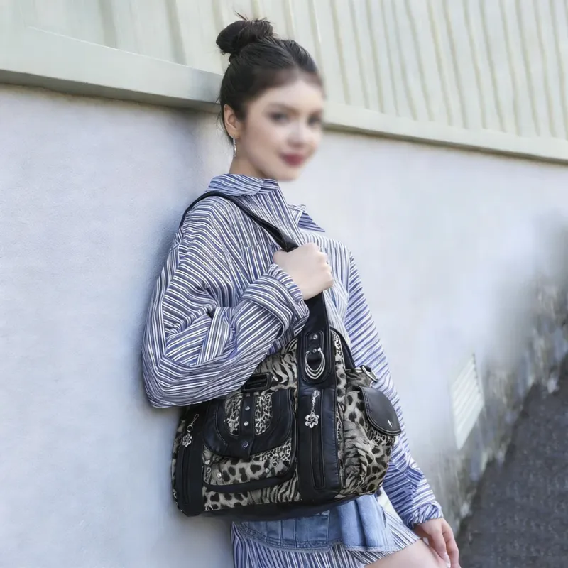 Large Handbag Fashion Women Shoulder Bag Casual Hobo Handbag Satchel Vintage Women's Bag Cell Phone Pocket Purse