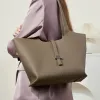 Burminsa Cowhide Genuine Leather Large Capacity Tote Handbags For Women 2025 Luxury Designer Shopper Work Female Shoulder Bags