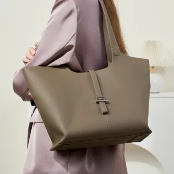 Burminsa Cowhide Genuine Leather Large Capacity Tote Handbags For Women 2025 Luxury Designer Shopper Work Female Shoulder Bags