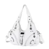 Angel kiss Women Handbags Fashion Shoulder Bag Large Black Tote Top-handle Shopping Pack Multiple Pockets Satchel Lady Purse