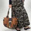 Women Handbag Brown PU Shoulder Bag Satchel Top-handle Shoulder Bag Fashion Dumpling Pack Multi-pockets Shoulder Bags