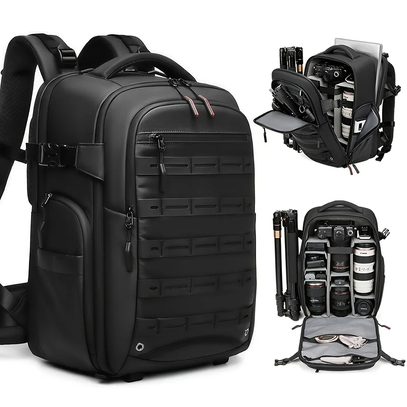 1 DSLR photography bag, multi-functional drone bag, large size with TSA lock, dry wet separation, 17 inch laptop integrated bac