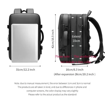 Backpack men's large-capacity business trip short-distance travel bag casual expandable multi-functional computer backpack