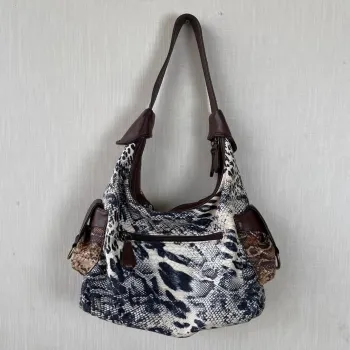 Vintage Women's Shoulder Bag Large Fashion Leopard Print Top-Handle Satchel Dumpling Tote Hobos Handbags