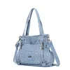 Angelkiss Women Handbags Blue Denim Shoulder Bag Top-handle Handbag Fashion Satchel Dumpling Shoulder Bag Tote Hobos Large Purse