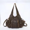 Angel Kiss Women's Fashion Shoulder Bag PU Leather Handbag Large Capacity Satchel Vintage Female Shoulder Bag Phone Pouch
