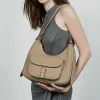 Burminsa Natural Cow Genuine Leather Underarm Shoulder Bags For Women 2026 Luxury Designer Crossbody Purses Hobo Ladies Handbags