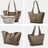 Burminsa Cowhide Genuine Leather Large Capacity Tote Handbags For Women 2025 Luxury Designer Shopper Work Female Shoulder Bags