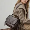 BURMINSA Genuine Cowhide Leather Satchel Bags Women Luxury Designer Vintage Crossbody Shoulder Bags Work Office Tote Handbags