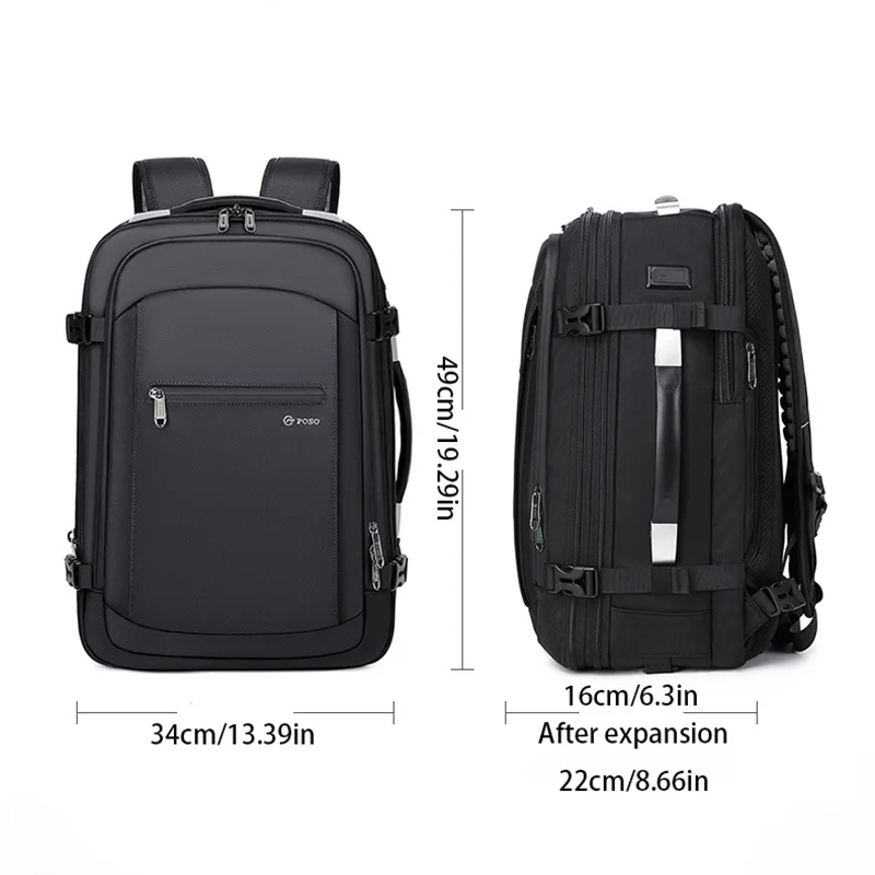 Business travel high-value computer bag shoulders 17-inch short-distance expansion large capacity anti-theft travel backpack men