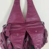Vintage Bag Women Wine Handbags Satchel Top-handle Handbag PU Shoulder Bag Fashion Dumpling Pack Multi-pockets Shoulder Bags