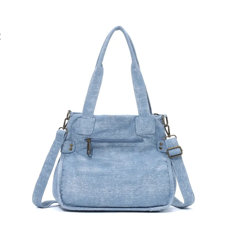 Angelkiss Women Handbags Blue Denim Shoulder Bag Top-handle Handbag Fashion Satchel Dumpling Shoulder Bag Tote Hobos Large Purse