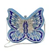 New Butterfly Diamonds Evening Bag WHTUOHENG Party Purse Blue Rhinestones Handbag Lady Luxury Crystal Clutches Wedding Bridal