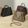 BURMINSA Vintage Genuine Leather Tote Bags For Women Large Capacity Shopper Handbags Casual Daily Work Shoulder Crossbody Bags