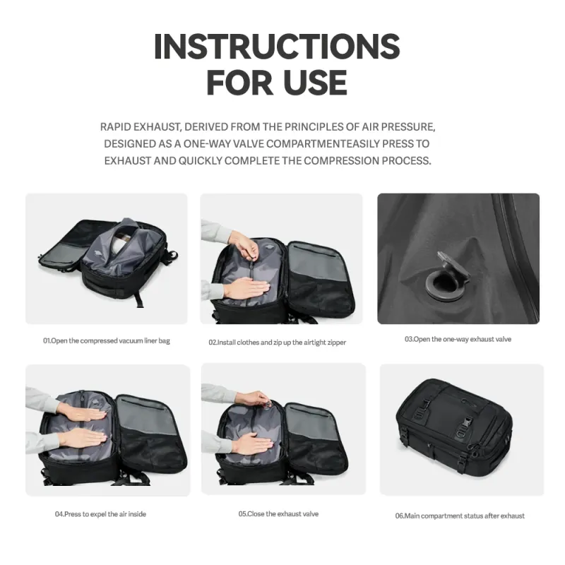 Men business large-capacity travel backpack vacuum compression 17-inch laptop backpack sports bag multi-functional fashion bag