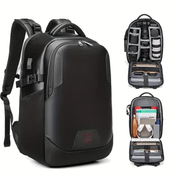 1pc Professional Travel Camera Backpack - Hiking Daypacks with Tripod Bracket, Detachable Anti-theft Passport Lock, Fits 17 In