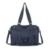 Vintage Women Handbags Fashion Shoulder Bag Large Tote Top-handle Shopping Pack Black Multiple Pockets Satchel Lady Purse