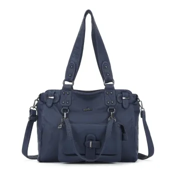 Vintage Women Handbags Fashion Shoulder Bag Large Tote Top-handle Shopping Pack Black Multiple Pockets Satchel Lady Purse