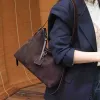 BURMINSA Suede Genuine Leather Hobo Shoulder Bags For Women Luxury Designer Soft Bucket Tote Elegant Messenger Ladies Handbags