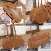 BURMINSA Luxury Genuine Suede Leather Shoulder Bags For Women Vintage Underarm Purses Designer Bowling Tote Office Work Handbags