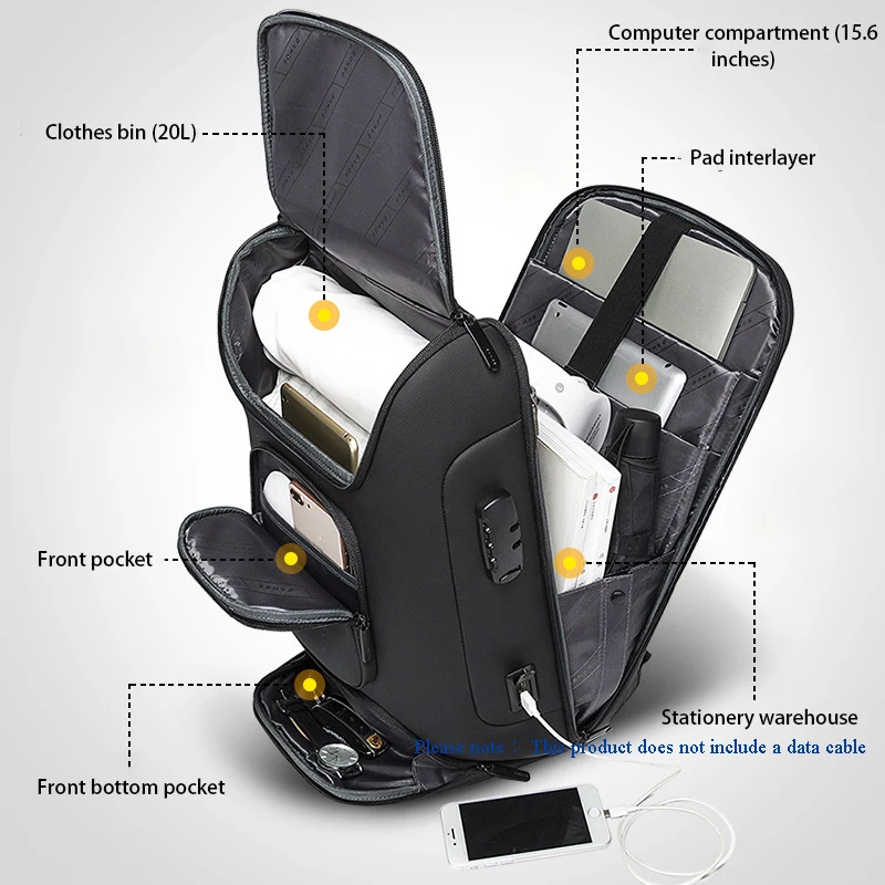 New backpack men's backpack men's large capacity business laptop backpack outdoor travel backpack