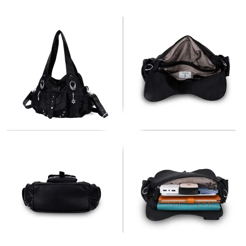 Large Handbag Fashion Women Shoulder Bag Casual Hobo Handbag Satchel Vintage Women's Bag Cell Phone Pocket Purse