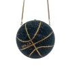 WHTUOHENG Rhinestone Basketball Evening Bag Crystal Wedding Clutch Women's Diamond Prom Handbag Lady Stones Party Clutch Bags