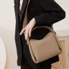 Burminsa Cowhide Genuine Leather Tote Shoulder Bags For Women 2026 Luxury Designer Crossbody Purses Bucket Work Ladies Handbags