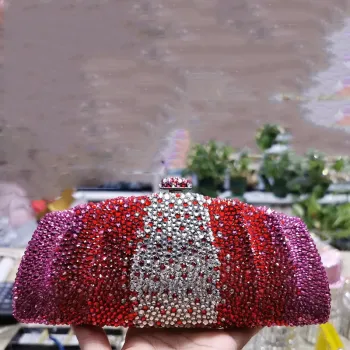 Women Diamond Evening Clutch Purses Luxury Crystal Lady Cluches Female Party Bags High-End Multi-Colored Stone Lady Handbags